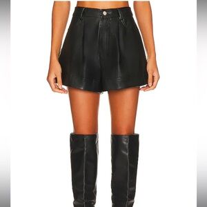 WeWoreWhat faux leather flare shorts, size 27, never worn but tags removed